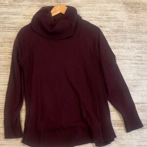 LOFT Deep Burgundy Cowl Neck Sweater